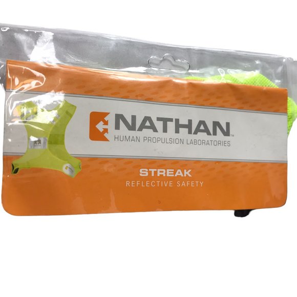 NWT NATHAN Streak Reflective Vest Running Hi Vis Visibility Yellow - Picture 4 of 16